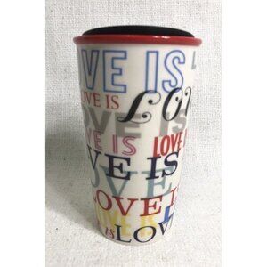 Starbucks Holiday 2017 Ceramic Double Wall Love Is 12 oz Coffee Travel Tumbler